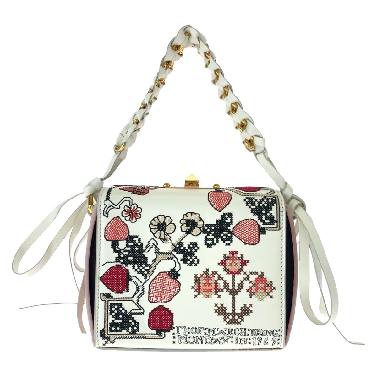 超美品 Alexander McQueen アレキサンダーマックイーン 刺繍 ホワイト 