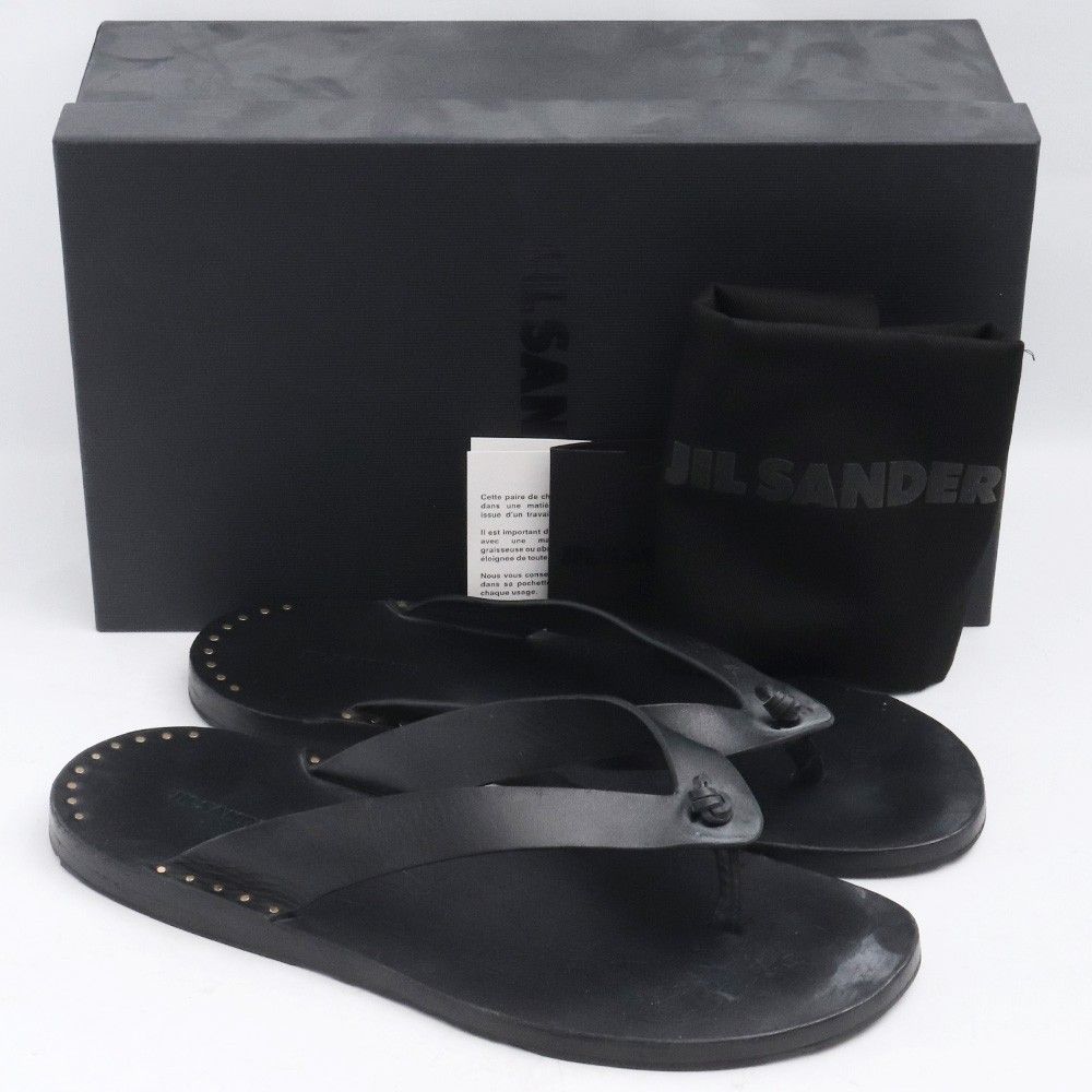 JIL SANDER フラットトゥポストサンダル サイズ41 ブラック - メルカリ