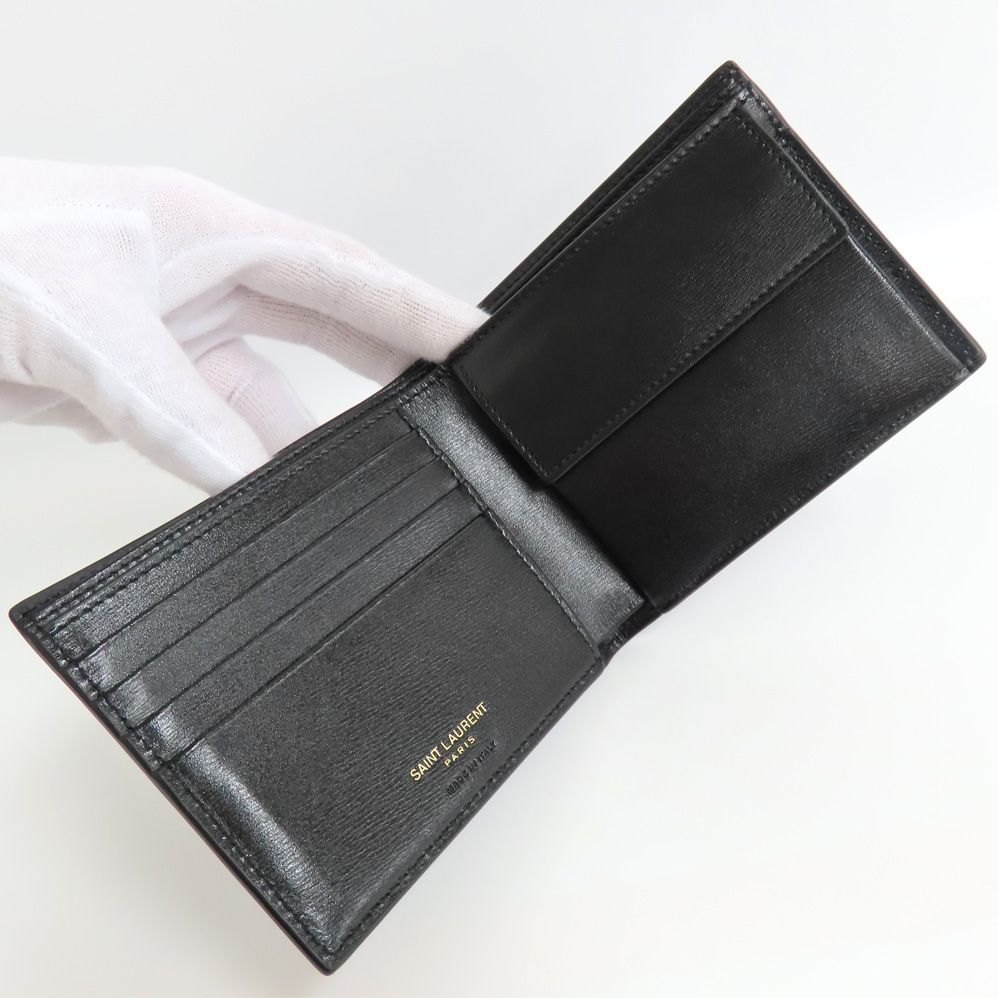298箱付✨極美品✨サンローラン 二つ折り財布 タイニー カサンドラ レザー 黒 サンローラン カサンドラ 二つ折り財布 298箱付✨極美品✨サンローラン