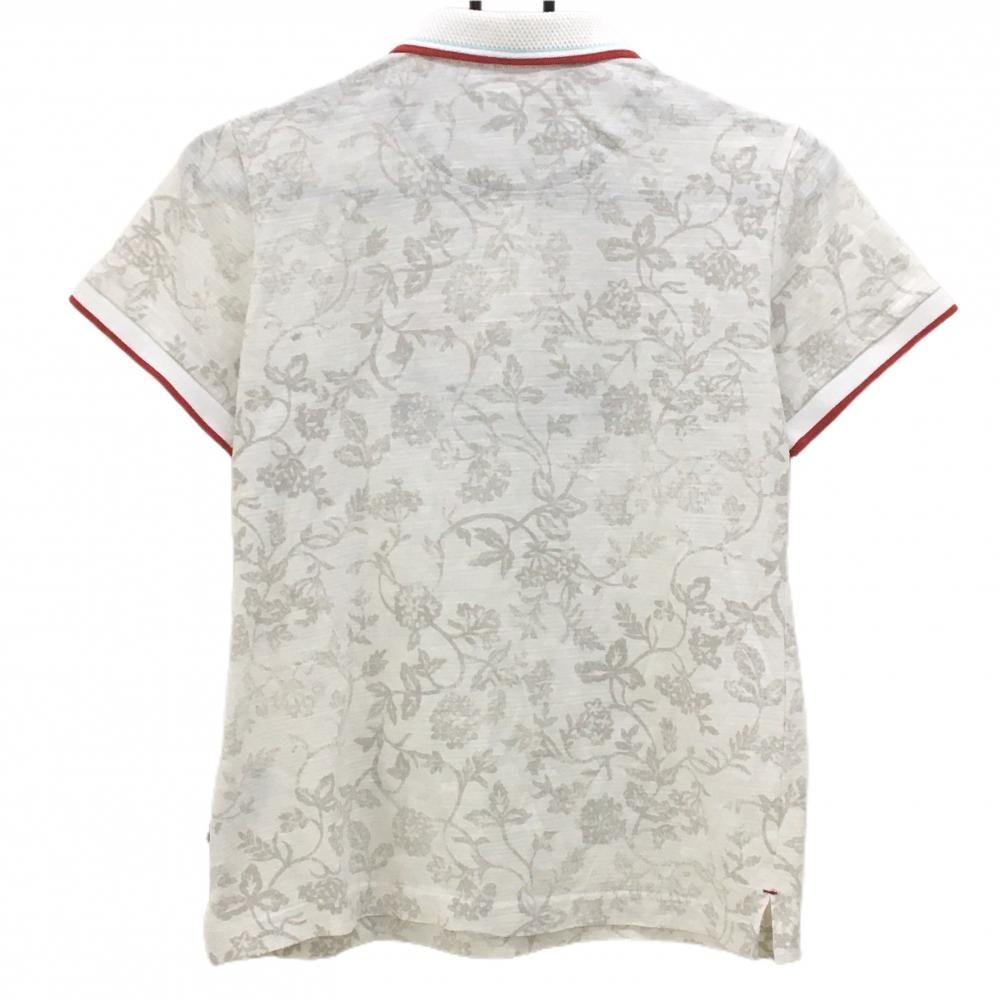 ジャックバニー 半袖ポロシャツ イエロー×白 花柄 胸刺しゅう メンズ 5