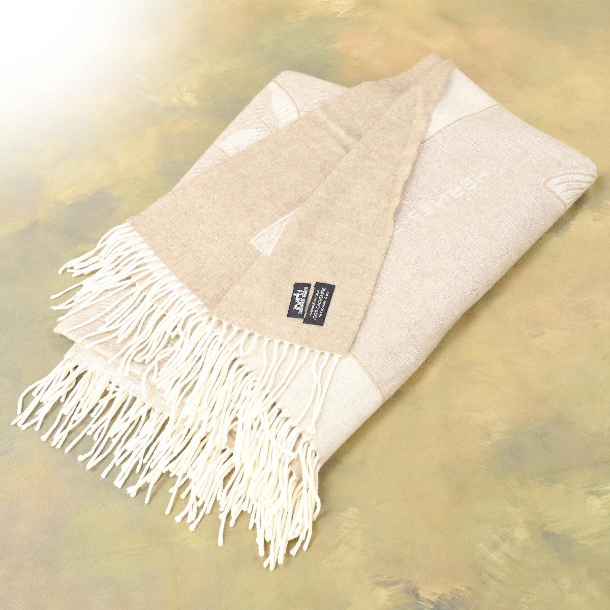 ☆エルメス HERMES ブランケット カシミヤ100% 最高級HERMES ブランケットカシミア100%