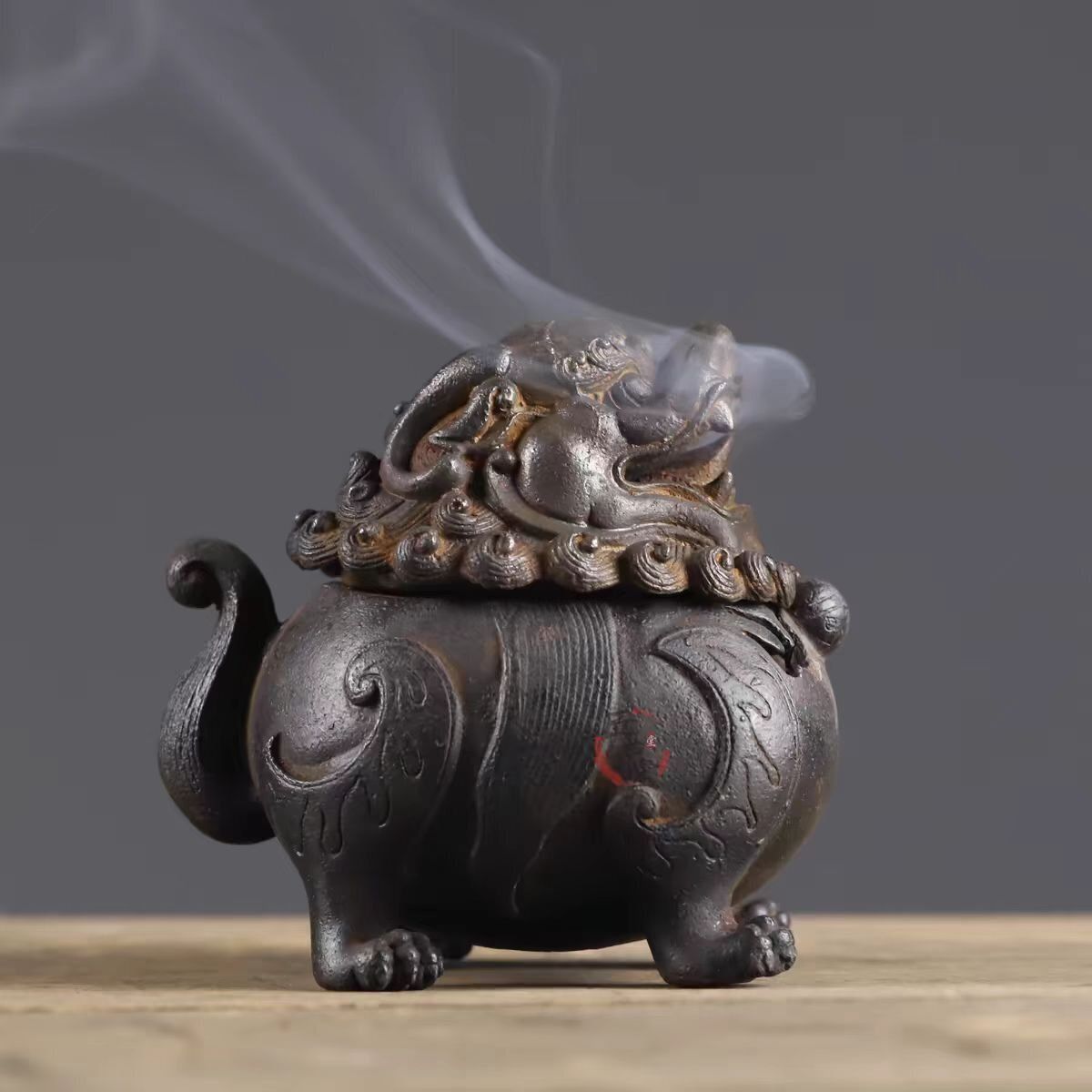 獅子香炉 稀少 香炉 古風 置物 香薫炉 鉄製 鉄器 ZYP29今がチャンス