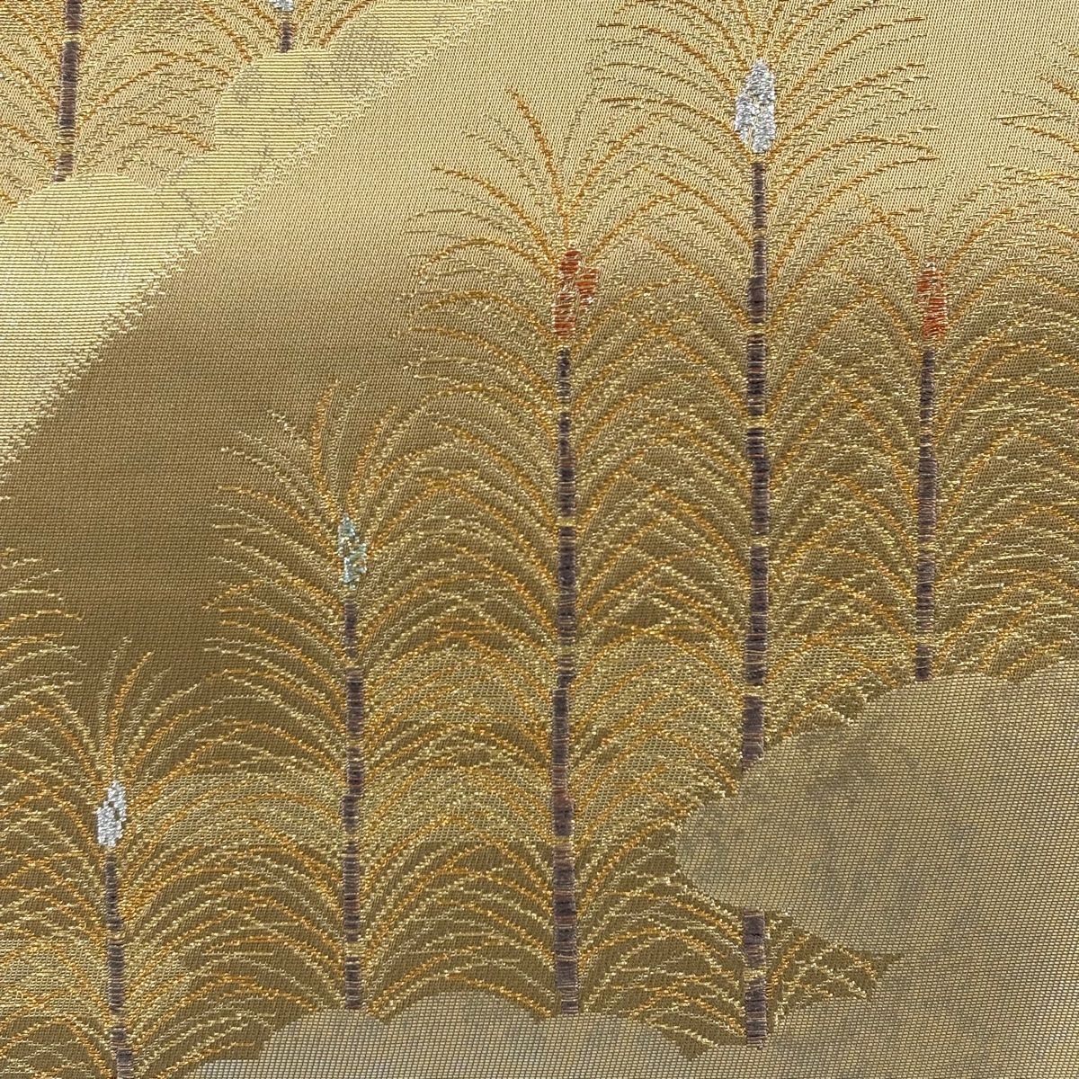 袋帯 美品 秀品 落款 彩匠錦 若松 山並み 箔 金糸 金色 六通