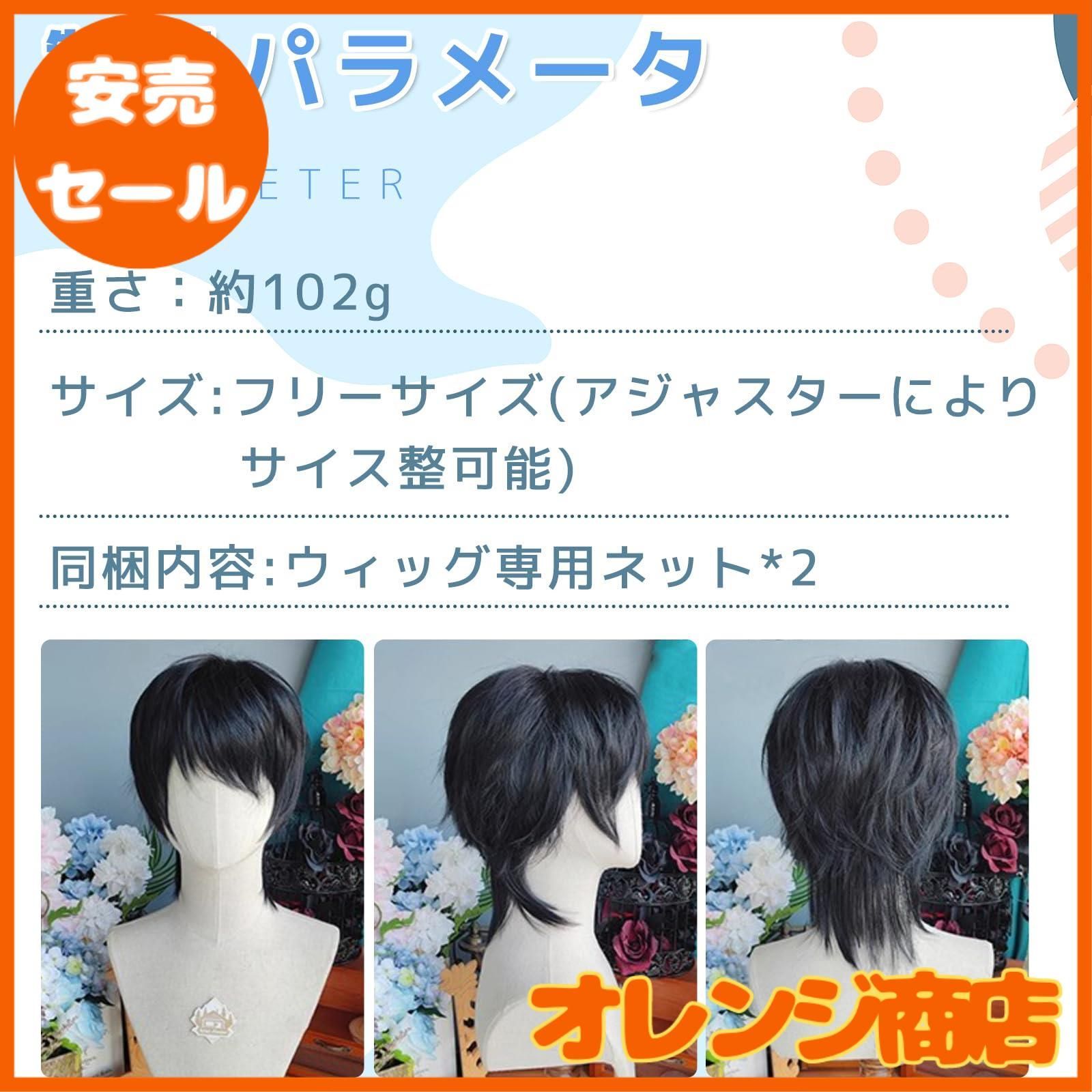 メンズ ウィッグ ARZER ウルフカット かつら 黒髪 男性 フル