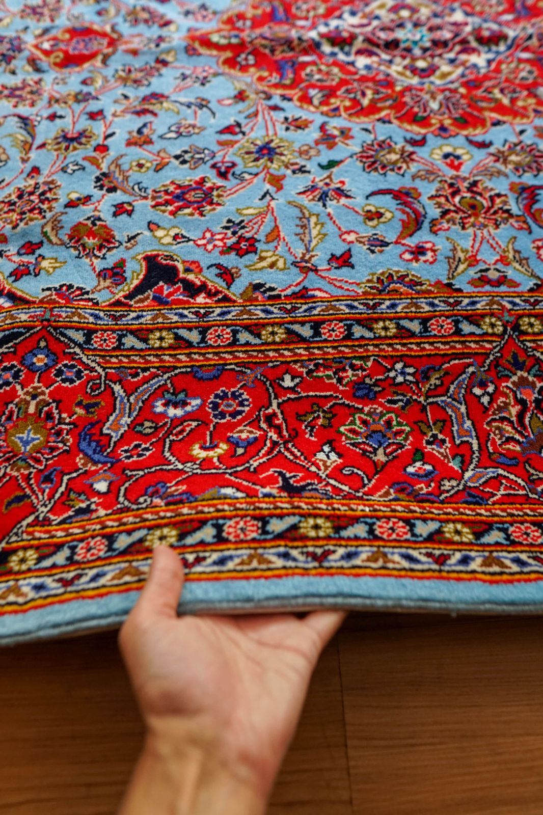 213cm x 147cm ペルシャ絨毯 カシャーン産 - メルカリ