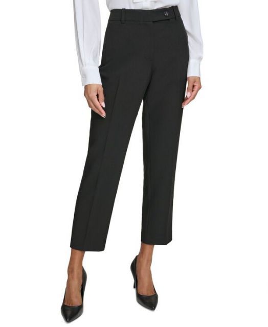 【送料無料】 カール ラガーフェルド レディース カジュアルパンツ ボトムス Women's Slim-Leg Ankle Pants Black