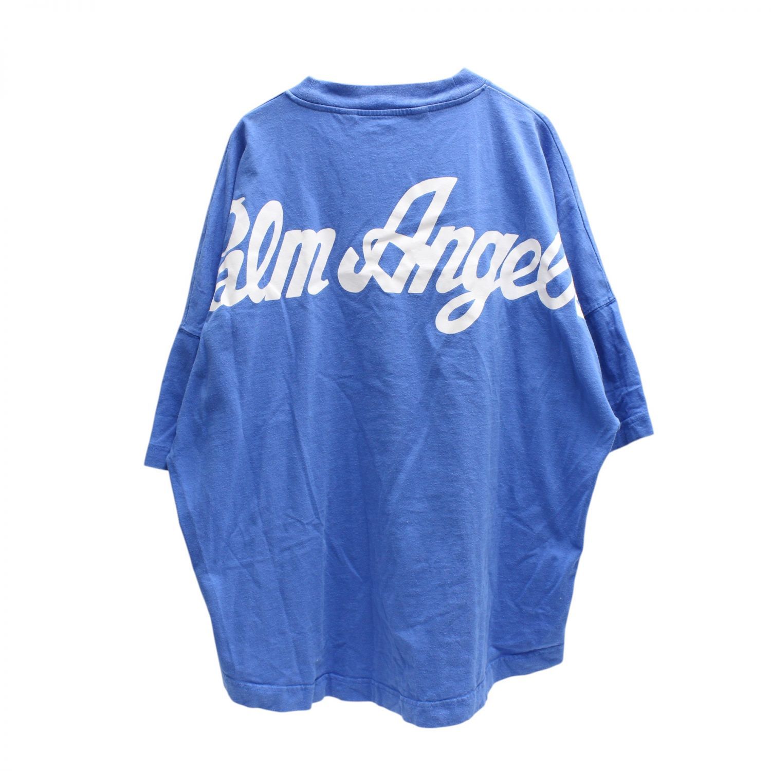 【中古】 Palm Angels パームエンジェルス  Tシャツ・カットソー   オーバーサイズ ロゴプリント Tシャツ ブルー サイズM 1462 