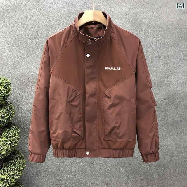 3XL 秋冬 コーデ メンズ 服 シンプル ファッション オシャレ 大人 かっこいい 大きいサイズ ストリート 紳士服 バーガンディ ハイエンド ジャケット 韓国スタイル トップス スリム