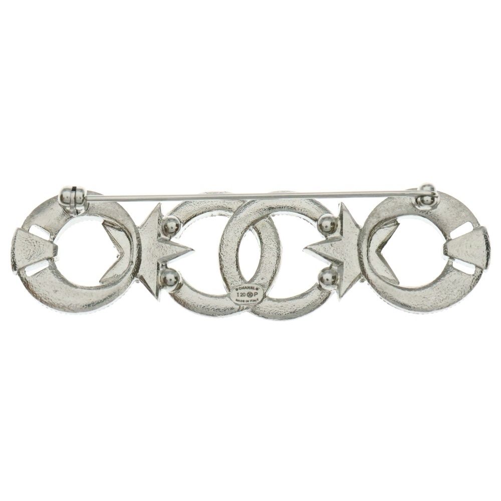 CHANEL シャネル ココマークラインストーンブローチ ピンバッジ シルバー スター×ムーンモチーフ I 20 P