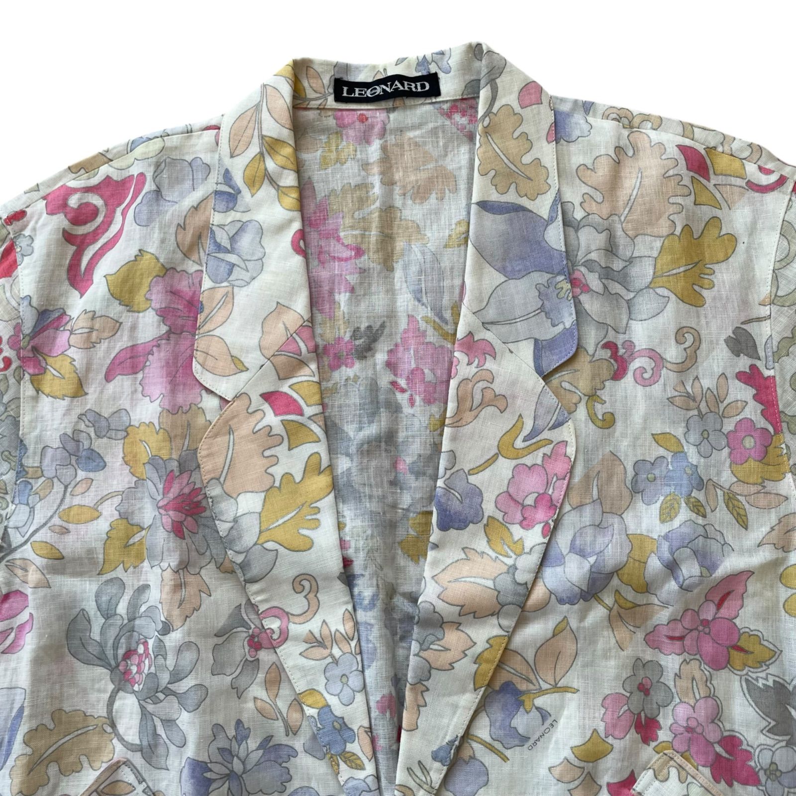 RU-6271 LEONARD　レオナール　春夏　薄手ジャケット　黒　LL レオナール夏のジャケット RU-6271 LEONARD レオナール 春夏 薄手