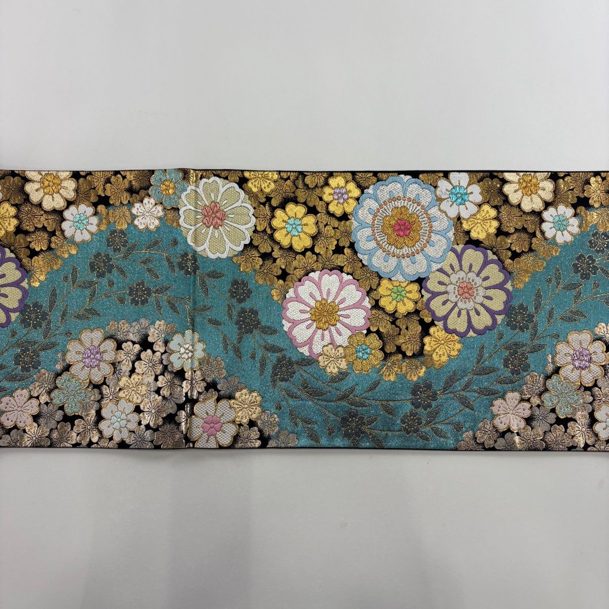 ナ4【4】◆秀品◆全通袋帯◆正絹◆ 桜楓 波 金糸 金彩 黒 【中古】 袋帯 美品 秀品 桜 金糸 箔 黒 全通 正絹 【中古】 - メルカリ