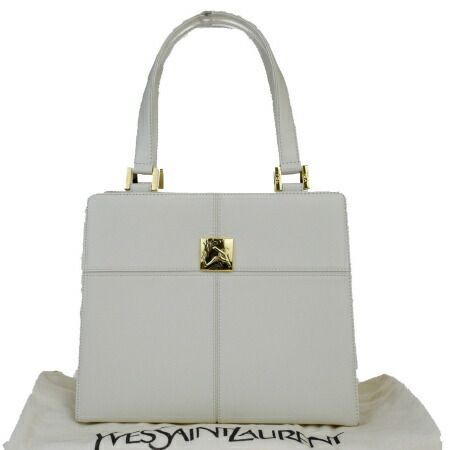 SAINT LAURENT ホワイト トートバッグ 保存袋付き サンローラン新作