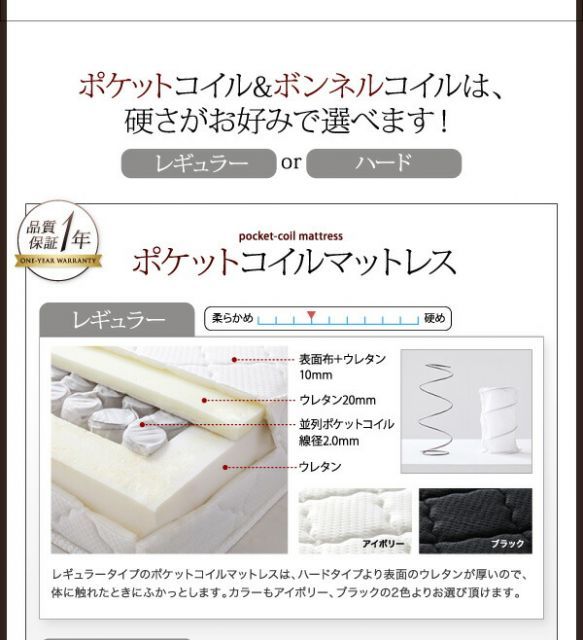 収納ベッド ワイドキング260(セミダブル+ダブル)【Deric】【スタンダードポケットコイルマットレス付き】フレームカラー:ブラック マットレスカラー:ブラック 棚・コンセント・収納付 収納ベッド ベッド ワイドキング260(セミダブル+ダブル)〔Deric 照明 連結 Rizon