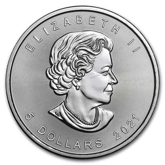 カナダメイプルリーフ1オンス銀貨　未使用美品銀貨　正規購入品　純銀地金銀貨