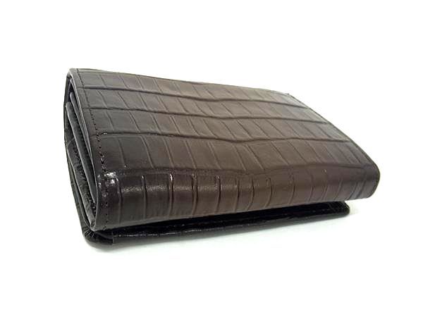 ■新品■未使用■ PRARE プレリー クロコダイル型押しレザー 二つ折り 財布 ウォレット 小銭入れ 札入れ ブラウン系 BJ9214 □新品□未使用□ PRARE プレリー クロコダイル型押しレザー 二つ折り