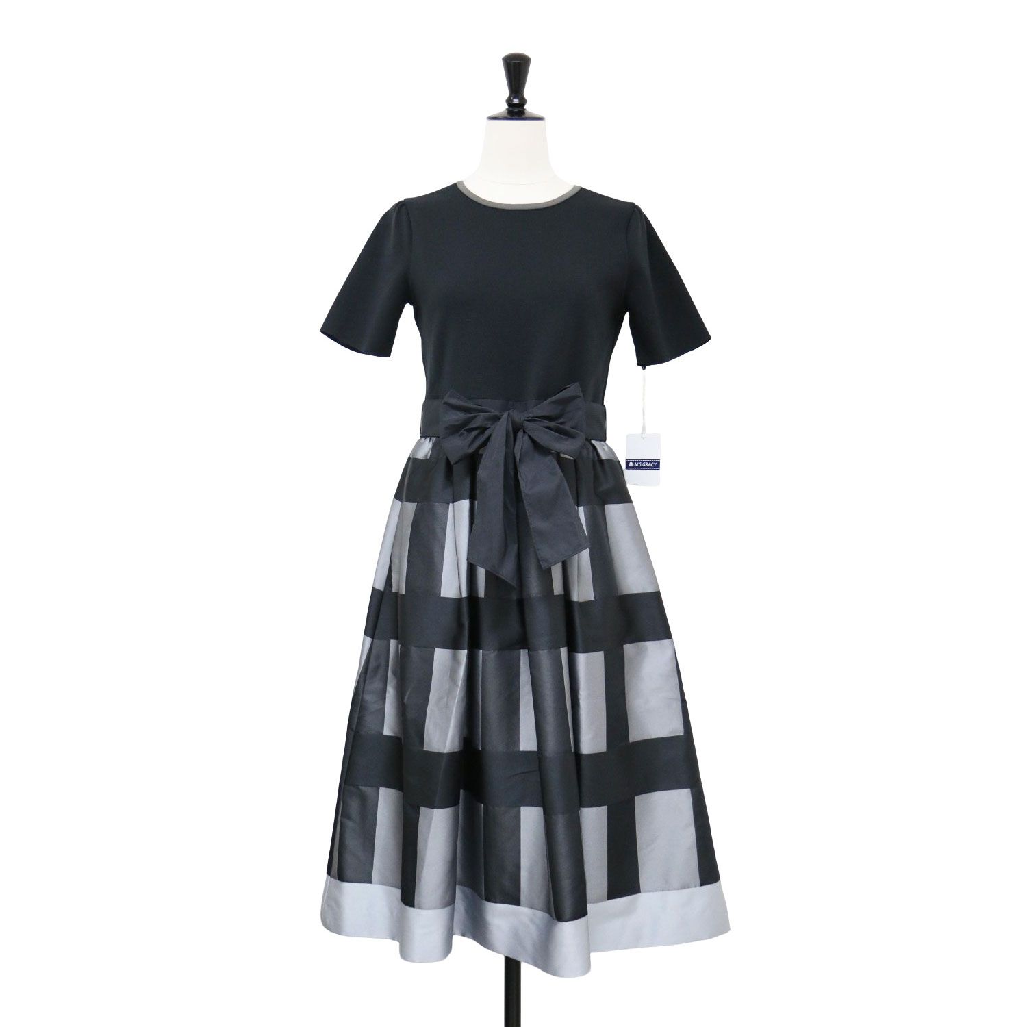 新品】MS GRACY エムズグレイシー ワンピース ブラック系 黒 サイズ:36