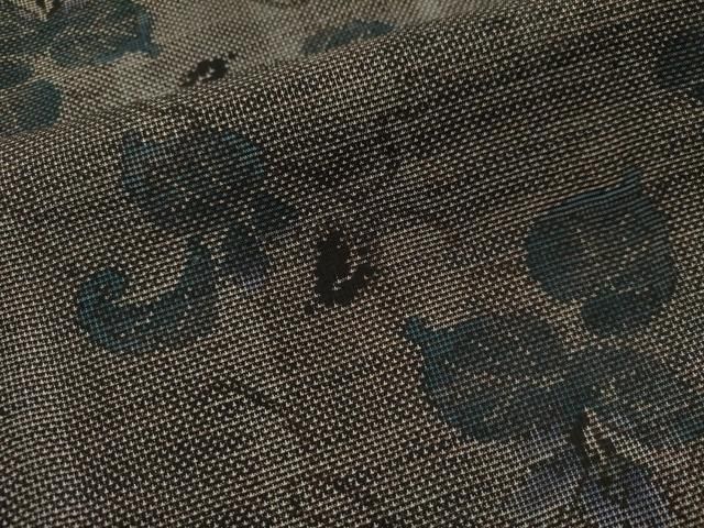 平和屋着物○本場大島紬 9マルキ 泥染め 蔦の葉花文 当田安憲作 証紙