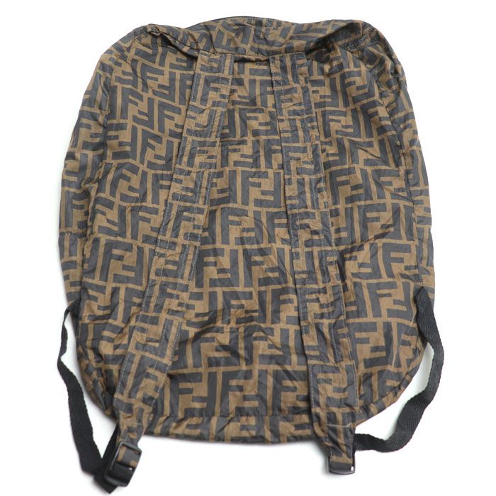 FENDI フェンディ ズッカ パッカブル エコバッグ ポーチ エコバック ブラウン ブラック 7AR730 レディース
