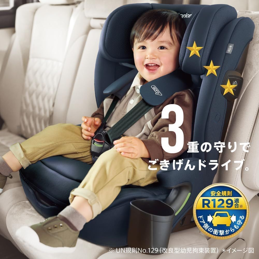 アウトレット Aprica アップリカ チャイルド＆ジュニアシート ISOFIX固定 リライド AB 15か月～12歳頃 R129適合 ロングユース チャイルドシート ブラック モデル 2219703 展示品|送料無料|