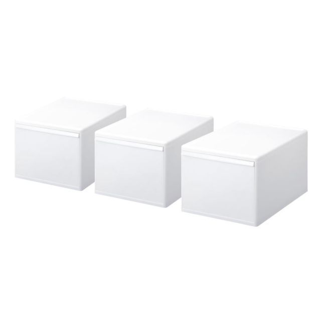 ライクイット like-it 衣装ケース 引き出し クローゼット リビング 洗面所 メタルラックにピッタリ 奥行き約46.5cm て使える 収納ケース ワイドL オールホワイト MOS-06L 3個セット