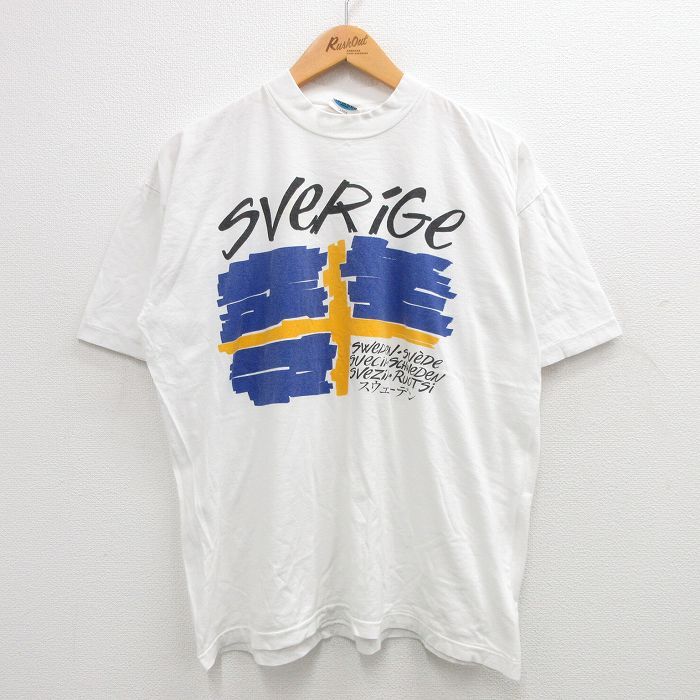 XL/古着 半袖 ビンテージ Tシャツ メンズ 90s スウェーデン コットン 