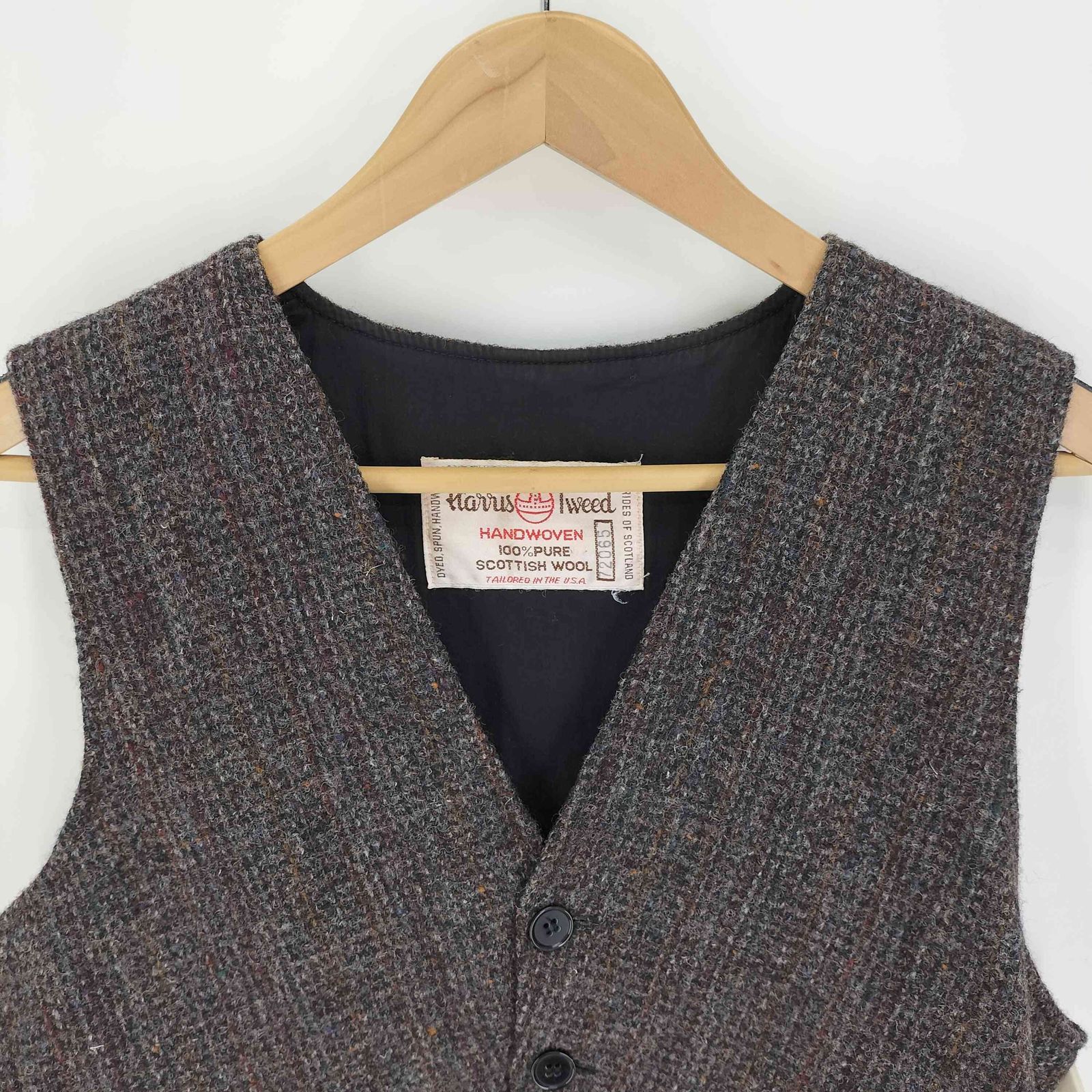 70s Harris Tweed ツイードベスト HARRIS TWEED ハリスツイード ベスト ジレ Harris Tweed ウール