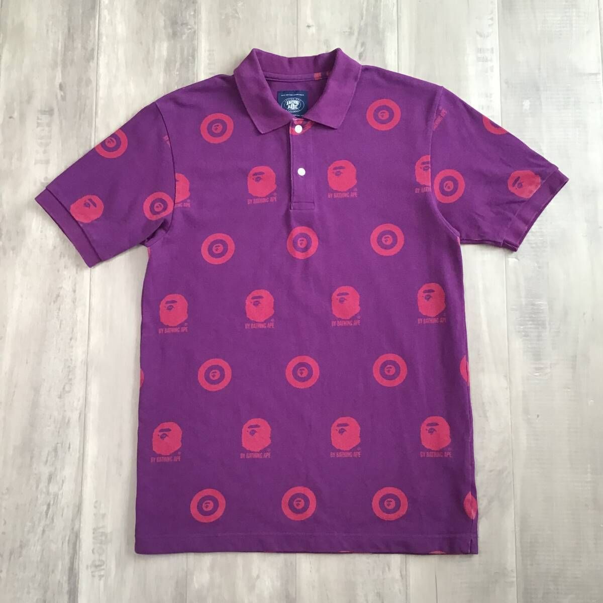 BAPE ターゲットロゴ ポロシャツ Mサイズ パープル a bathing ape BAPE 