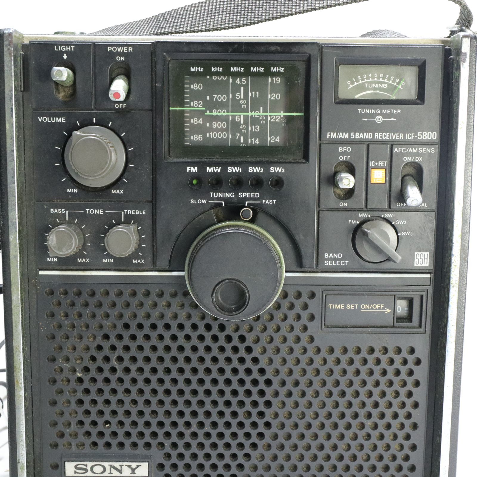 通電 音出し 済 昭和レトロ SONY ソニー ICF-5800 ICF5800 スカイセンサー 5バンド ACダプタ付