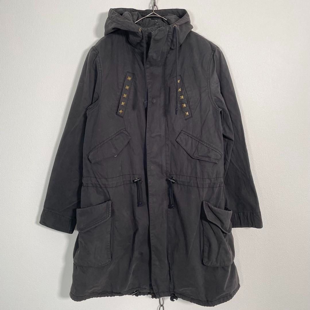 00s Candy Stripper モッズコート フェアリーグランジバナナワニ スタッズ キャンディーストリッパー レディース サイズ2 フェードブラック系