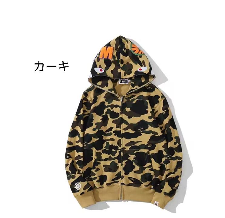 新品A BATHING APE アベイシングエイプ 長袖 トップス Sharkシャークパーカー 男女兼用 7色から撰択