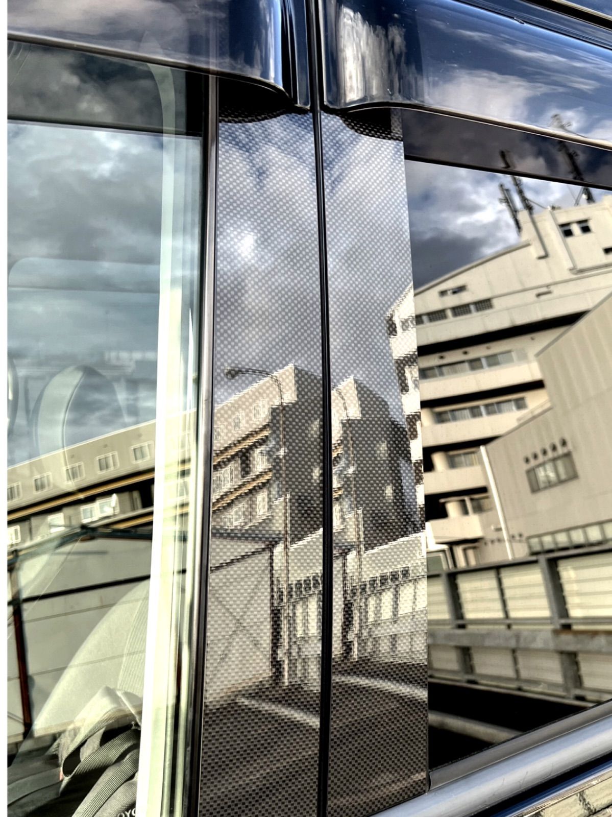 700系 ウェイク【リアルカーボン／ハニカム織り】ピラーガーニッシュ