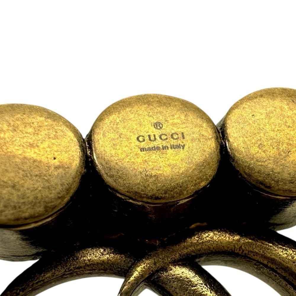 GUCCI/グッチ】GG ラインストーン ブローチ GP 39.0g ゴールド