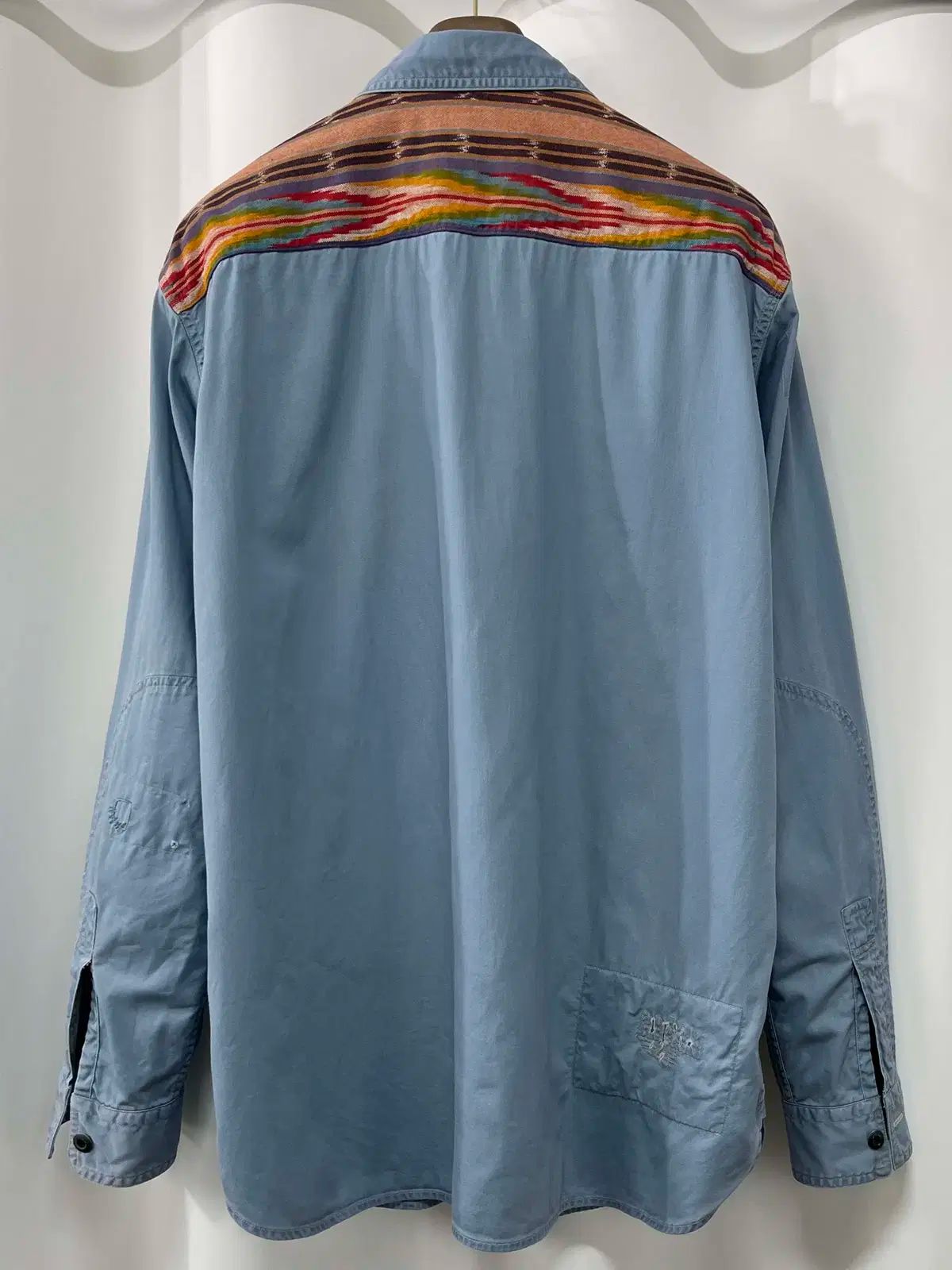 ポロ ラルフローレン サウスウェスタン シャンブレー チンストラップ リペア ワークシャツ