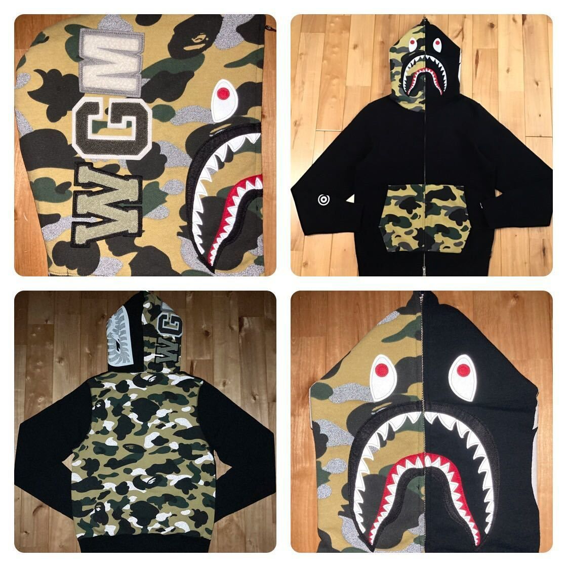 ☆ZOZO限定☆ リフレクターカモ シャーク パーカー Sサイズ BAPE