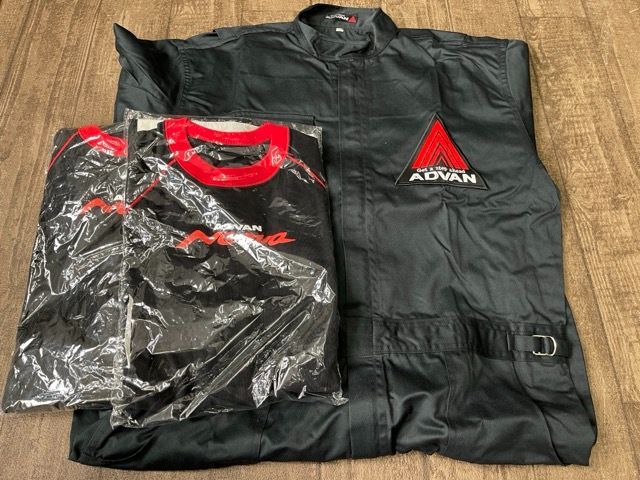 ADVAN アドバン 半そで Tシャツ 長そで ツナギ セット メンズ 3L ブラック スポーツチーム 作業着 整備 | 300589