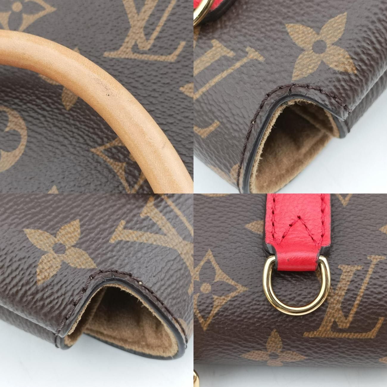 Vuittonマリニャンモノグラム ブラウン系×コクリコモノグラムキャンバス×カーフレザーM44286FL1148