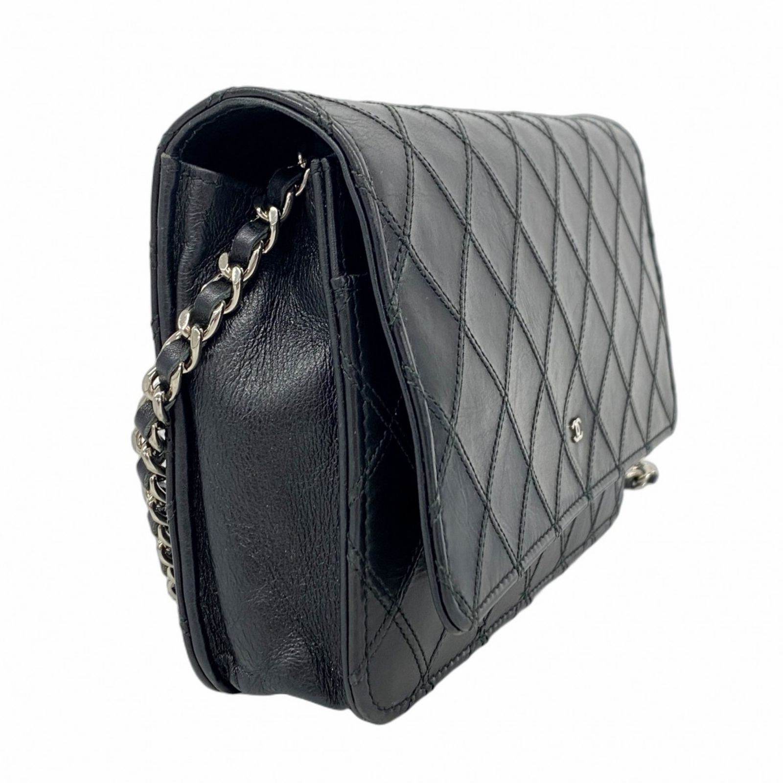 シャネル　黒　ビコローレ　ポーチ　ショルダー　ラムスキン　チェーンショルダー CHANEL】シャネル マトラッセ ショルダーバッグ ラムスキン