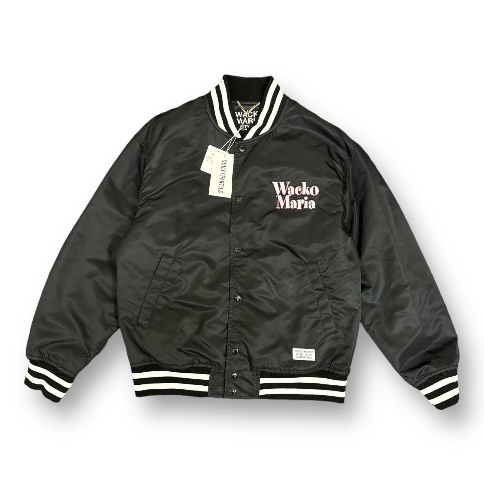 定価60500円 新品 WACKO MARIA 23SS NYLON VARSITY JACKET 23SS-WMO-BL09 ナイロン  バーシティージャケット ワコマリア M 64670A