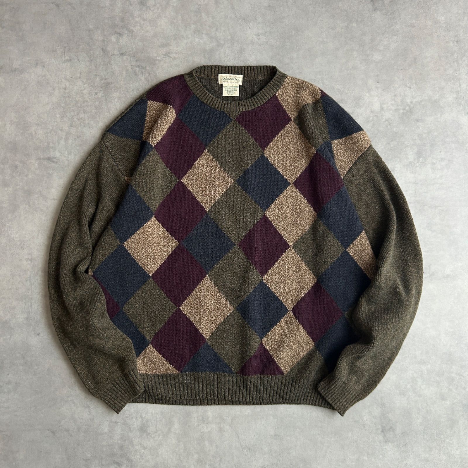 90s/ST JOHN'S BAY/セントジョンズベイ/コットンニット/USA製