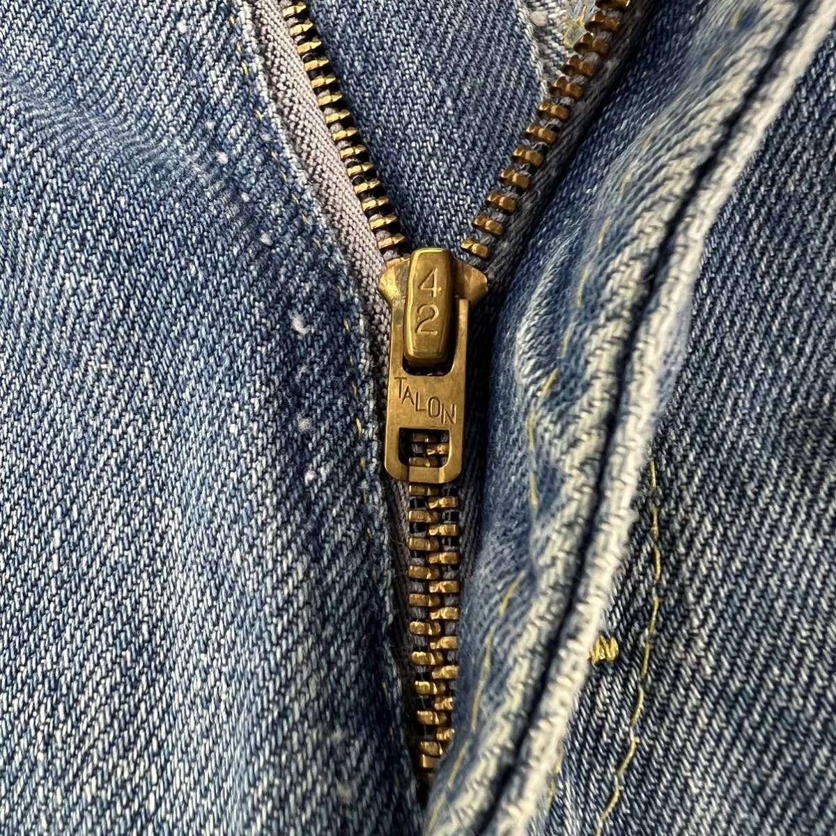 80s Lee 200 42タロン 34x30 80s ☆ Lee 200 ☆ 42TALON タロンジッパー デニムパンツ ブルー