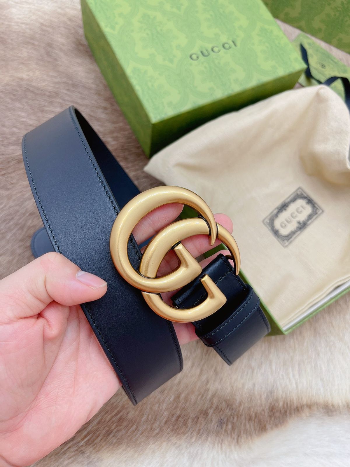 今日特価】Gucci Double G 2.0cm 本革ベルト-3 - メルカリ