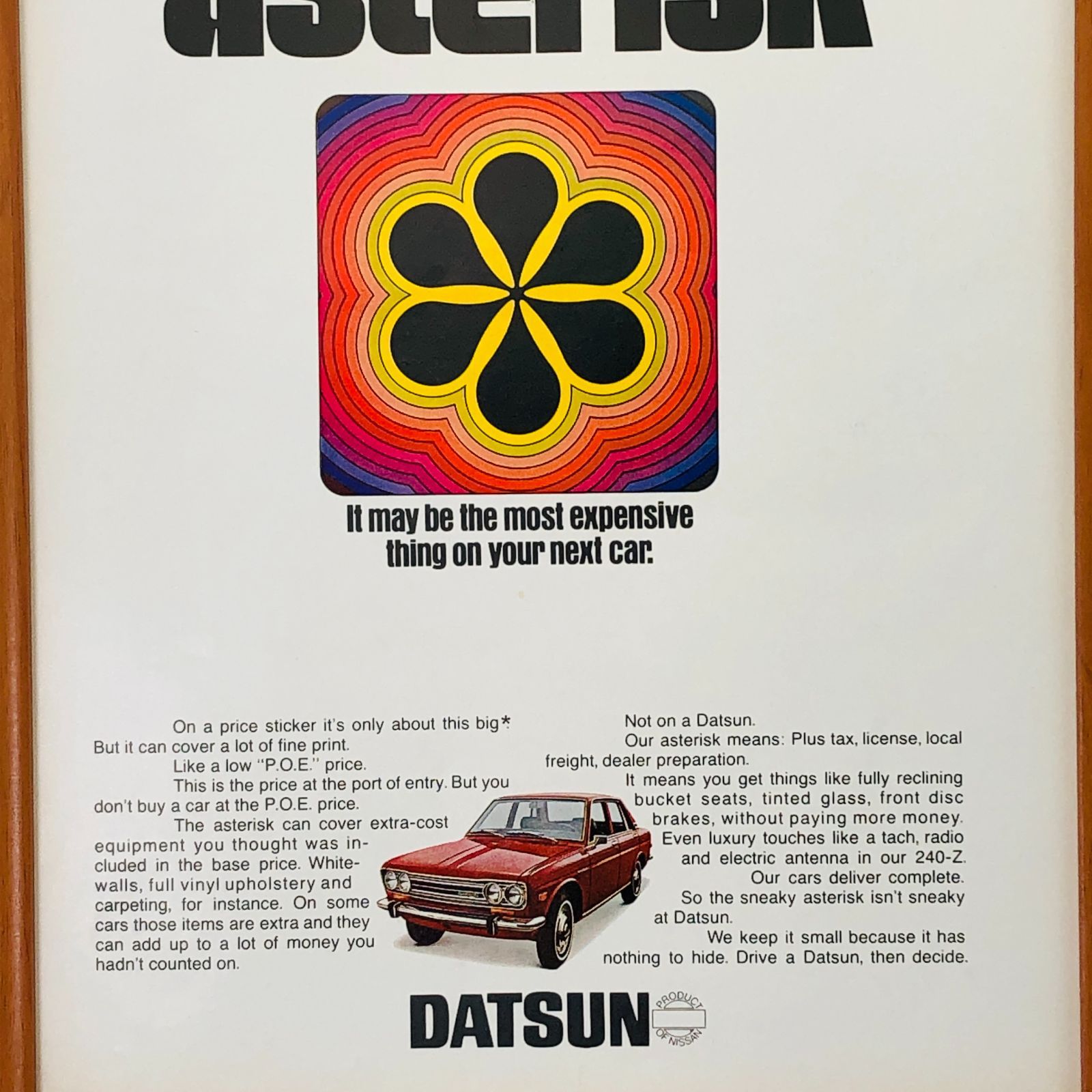 ダットサン ( DATSUN ) 』ビンテージ 広告 60年代 フレーム 付