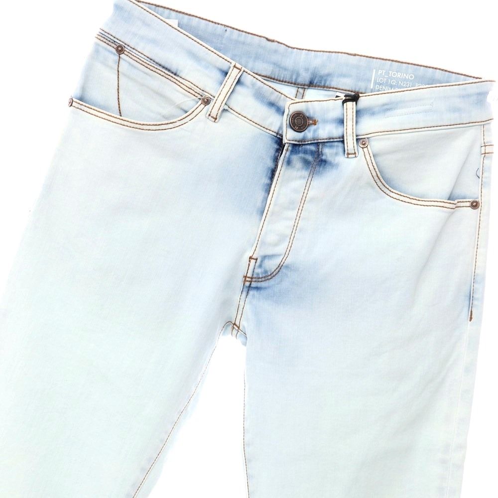 【新品アウトレット】ピーティートリノ デニム PT TORINO DENIM SWING 加工 ストレッチデニムパンツ ジーンズ アイスブルー【サイズ32】【メンズ】
