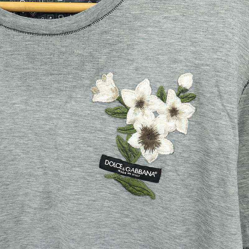 ドルチェアンドガッバーナ 薔薇 リボン刺繍 Tシャツ