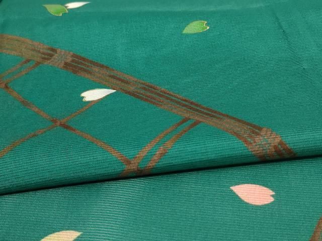 平和屋着物＊夏物 訪問着 絽 手描き 蔦の葉文 洗える着物 AAAZ0513jd