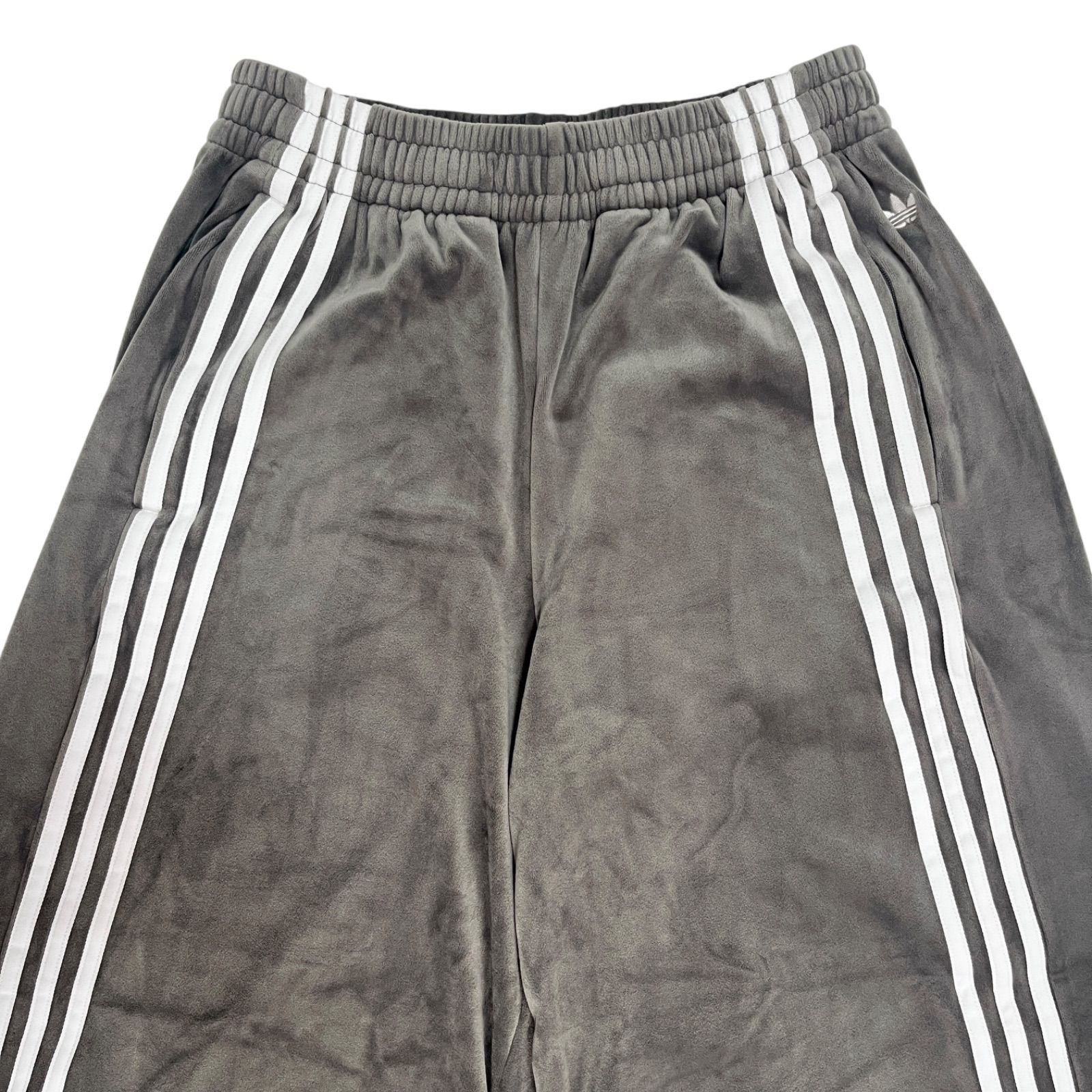 7534 adidas originals アディダスオリジナルス ベルベット ルーズ トラックパンツ チャコール L