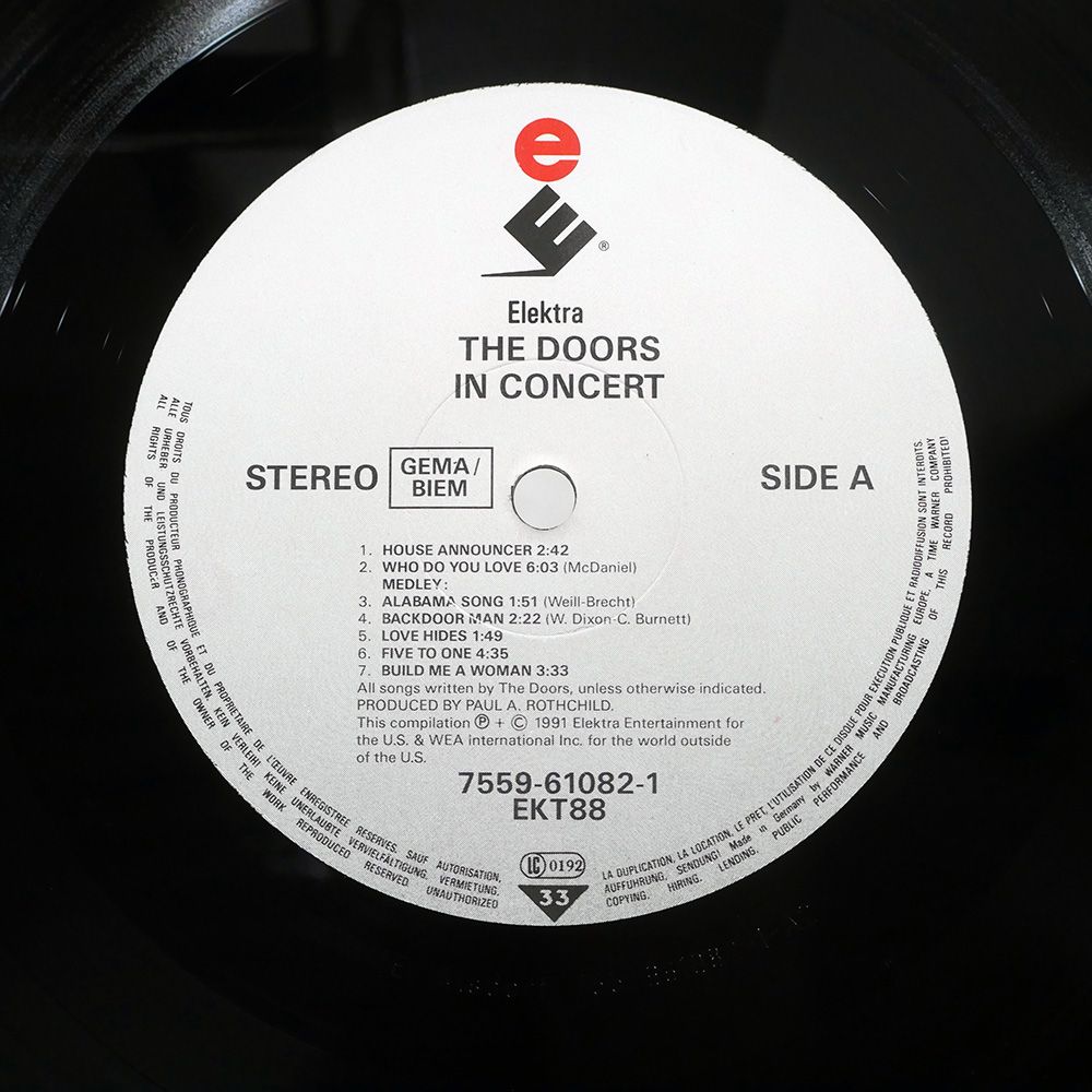 ヨーロッパ盤 DOORS/IN CONCERT/ELEKTRA 7559610821 LP - メルカリ