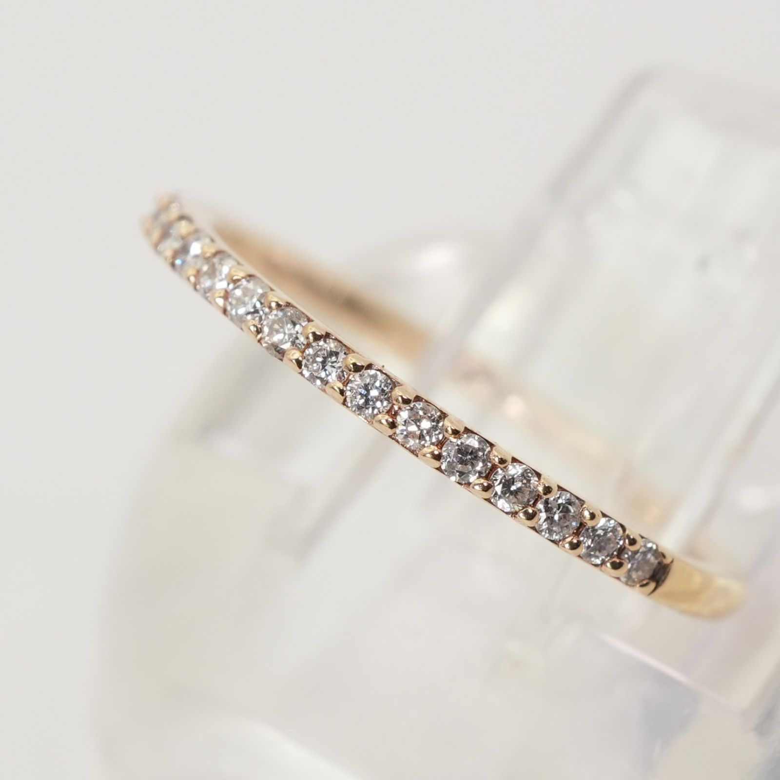 4℃ K10 ダイヤモンド ハーフエタニティ ピンキー リング/24-4587