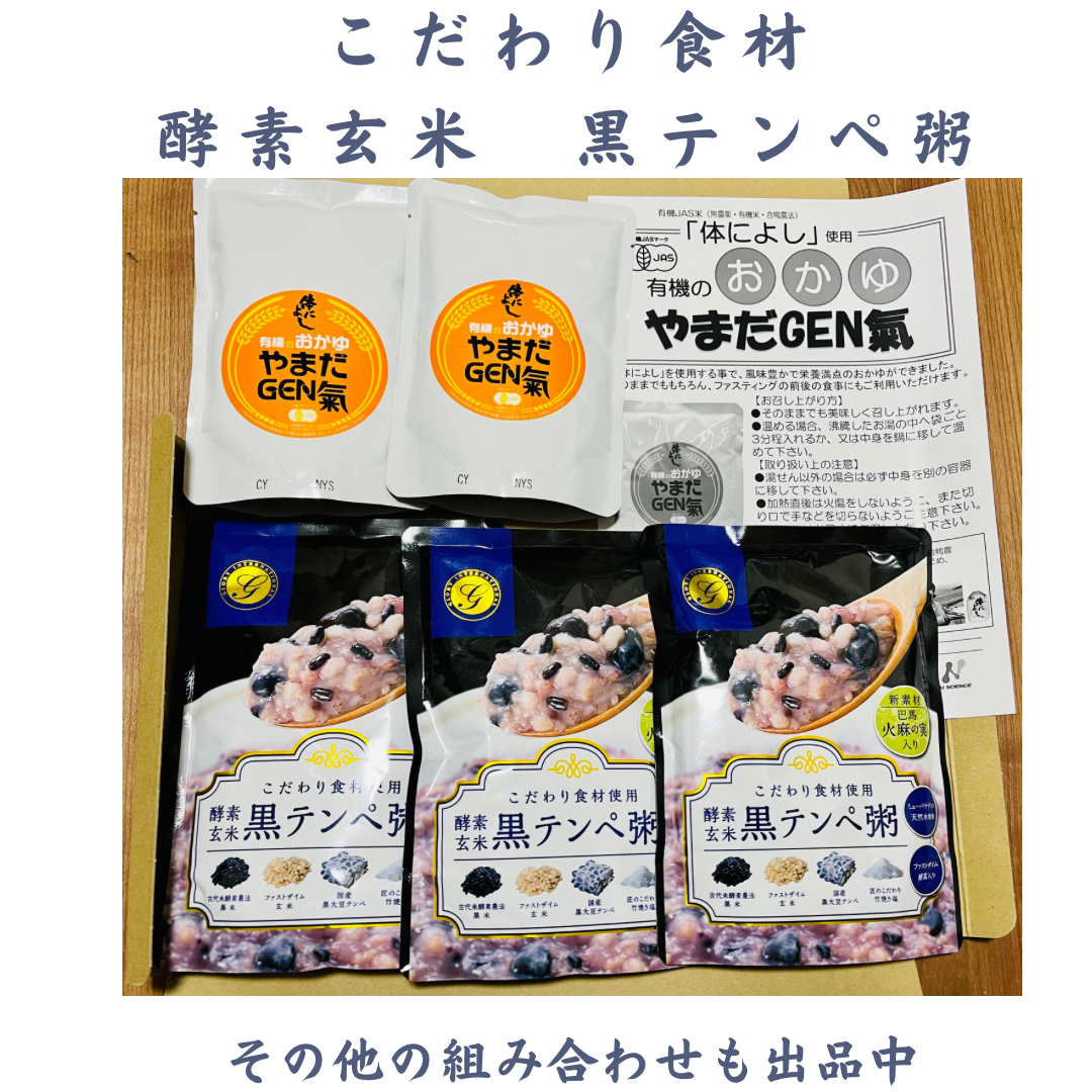 【こだわり食材】酵素玄米　黒テンペ　レトルト粥　4袋set-3