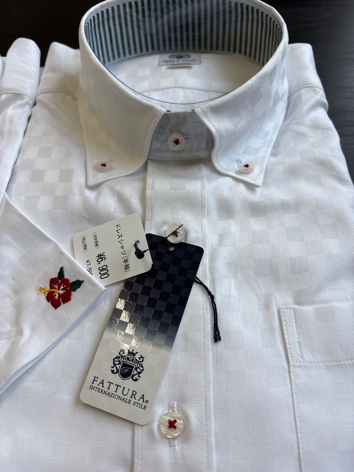 限定セール，爆買い 新品未使用　FATTURA 日本製　シャツ2枚セット　ボタンダウン　ピンク、ブルー　綿100 長袖サイズL